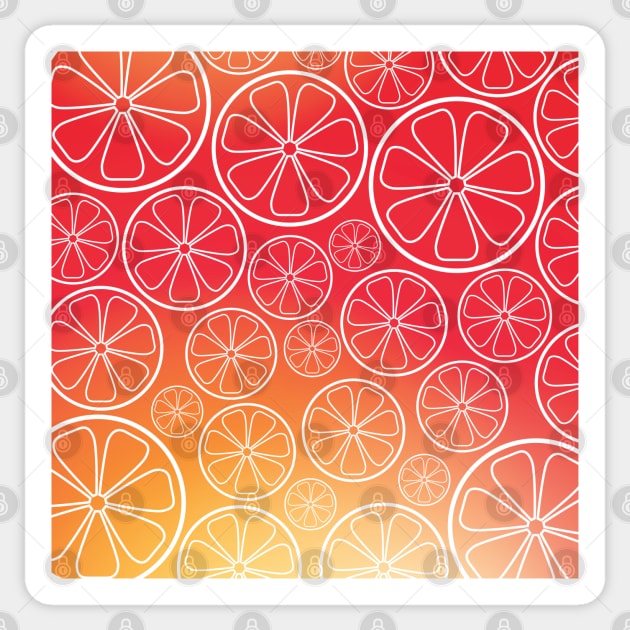 Citrus Slices (red/orange) Sticker by designminds1